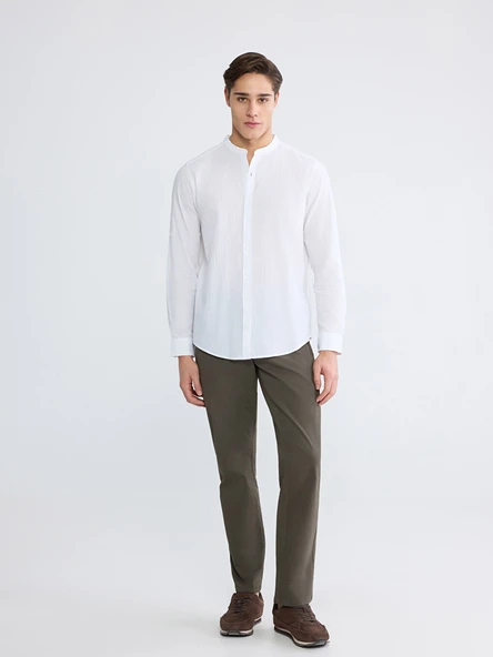 LCWAIKIKI Classic Beyaz Regular Fit Hakim Yaka Erkek Basic Gömlek - Resim 2