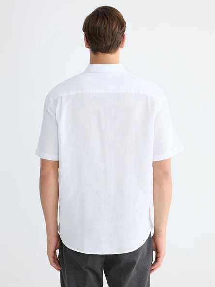 LCWAIKIKI Classic Beyaz Regular Fit Poplin Erkek Basic Gömlek - Resim 4