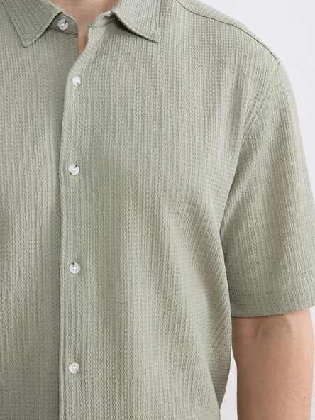 LCW Vision Yeşil Regular Fit Erkek Gömlek - Resim 3