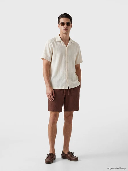 LCW Vision Beyaz Regular Fit Armürlü Erkek Basic Gömlek - Resim 4