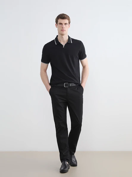 LCWAIKIKI Classic Siyah Regular Fit Erkek Chino Pantolon ürün görseli 1