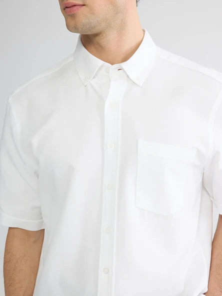 LCWAIKIKI Classic Beyaz Regular Fit Armürlü Erkek Basic Gömlek - Resim 3