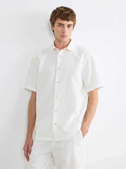 LCW Vision Beyaz Regular Fit Erkek Basic Gömlek - Resim 2