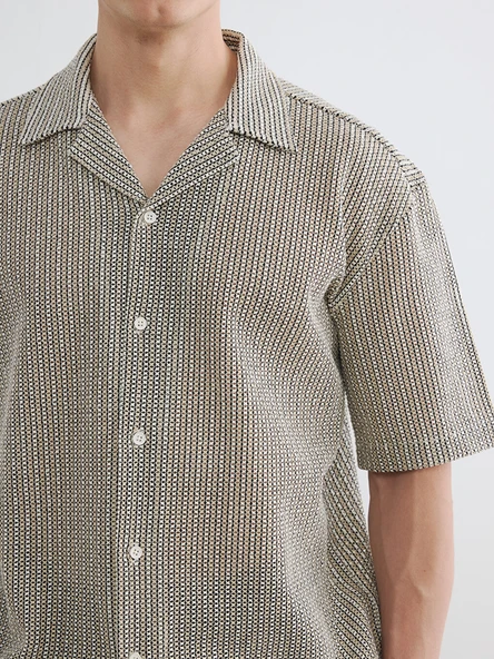 LCW Vision Beyaz Regular Fit Erkek Basic Dokulu Gömlek - Resim 3