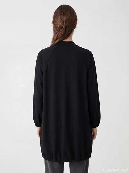LCW Modest Siyah Dik Yaka Kadın Tunik - Resim 4