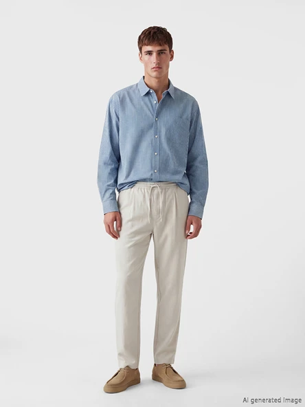 LCW Vision Mavi Regular Fit Ekose Erkek Gömlek - Resim 2