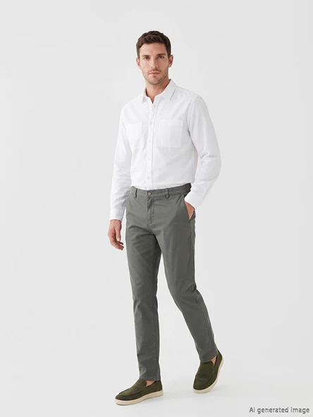 LCWAIKIKI Classic Yeşil Regular Fit Erkek Chino Pantolon ürün görseli 1