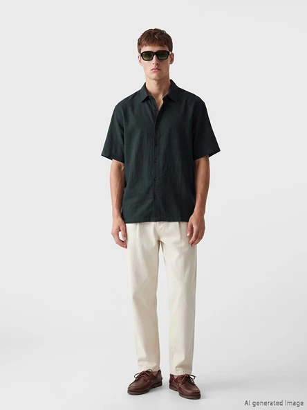 LCW Vision Yeşil Regular Fit Erkek Gömlek - Resim 2