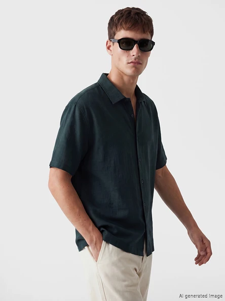 LCW Vision Yeşil Regular Fit Erkek Gömlek ürün görseli 1