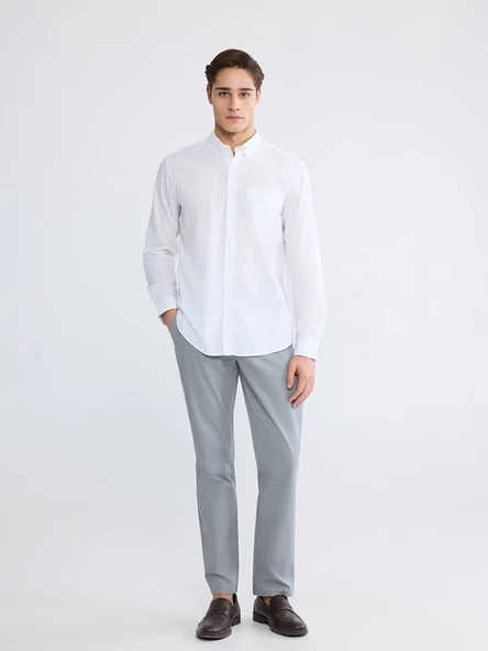 LCWAIKIKI Classic Gri Standart Kalıp Gabardin Erkek Chino Pantolon ürün görseli 1