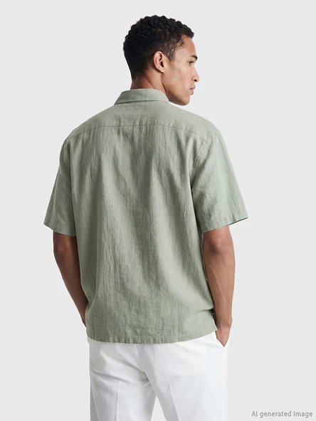 LCW Vision Yeşil Regular Fit Erkek Gömlek - Resim 3