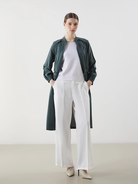 LCW Modest Ekru Loose Fit Geniş Paça  Kadın Pantolon ürün görseli 1