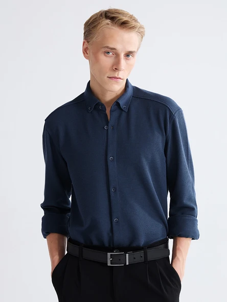 LCW Vision Petrol Slim Fit Erkek Gömlek ürün görseli 1