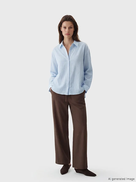 LCW Modest Haki Beli Lastikli Kadın Pantolon ürün görseli 1