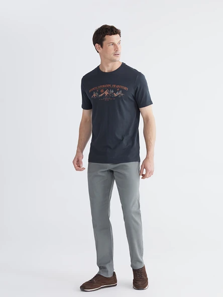 LCWAIKIKI Classic Gri Slim Fit Gabardin Erkek Chino Pantolon ürün görseli 1