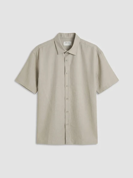 LCW Vision Bej Regular Fit Dokulu Erkek Gömlek - Resim 5