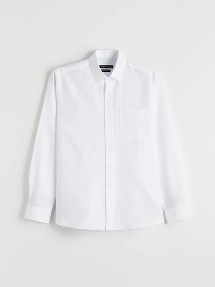 LCW BUSINESS Beyaz Regular Fit Erkek Basic Gömlek - Resim 5