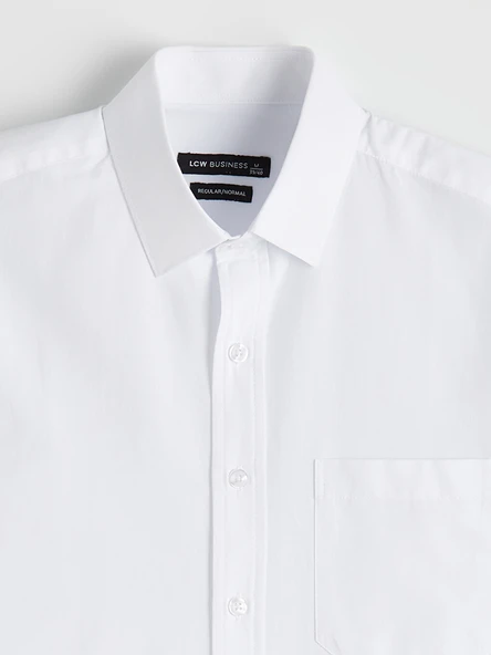 LCW BUSINESS Beyaz Regular Fit Erkek Basic Gömlek - Resim 6