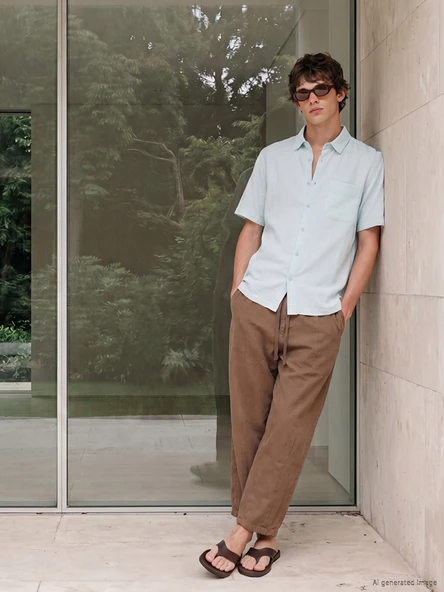 LCW Vision Mavi Regular Fit Erkek Gömlek - Resim 2