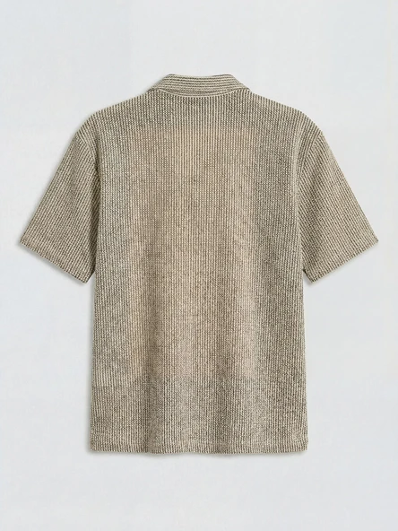 LCW Vision Beyaz Regular Fit Erkek Basic Dokulu Gömlek - Resim 6