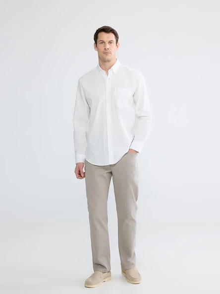 LCWAIKIKI Classic Bej Standart Kalıp Erkek Chino Pantolon ürün görseli 1