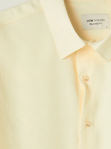LCW Vision Beyaz Regular Fit Erkek Basic Armürlü Gömlek - Resim 7