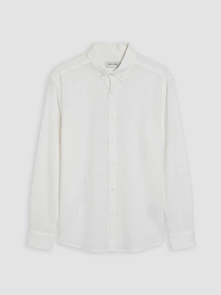 LCW Vision Beyaz Regular Fit Armürlü Erkek Basic Gömlek - Resim 5