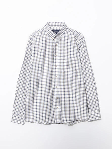 LCWAIKIKI Classic Bej Regular Fit Uzun Kollu Ekose Gabardin Erkek Gömlek ürün görseli 1