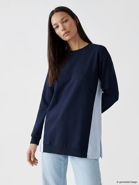 LCW EVERYDAY Lacivert Oversize Soft Touch Kadın Tunik ürün görseli 1