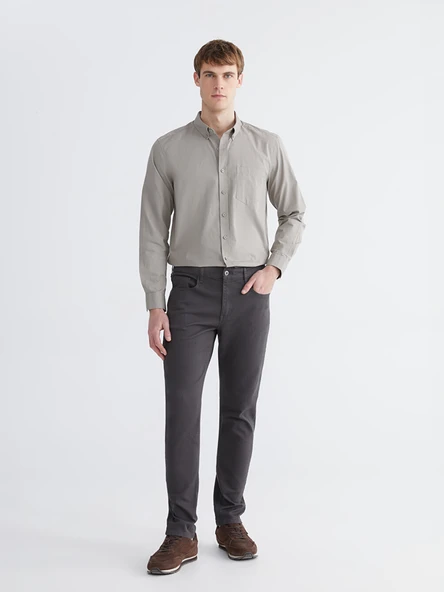 LCWAIKIKI Classic Antrasit Slim Fit Gabardin Erkek Chino Pantolon ürün görseli 1