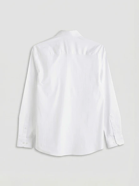 LCW BUSINESS Beyaz Slim Fit Armürlü Erkek Basic Gömlek - Resim 8