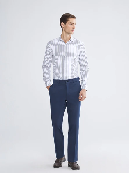 LCWAIKIKI Classic İndigo Dar Kalıp Erkek Chino Pantolon ürün görseli 1