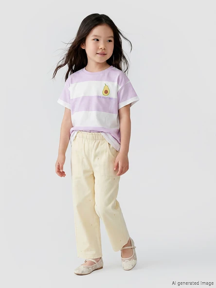 LCW Kids Sarı Kız Çocuk Gabardin Pantolon ürün görseli 1