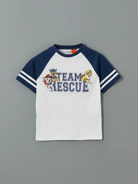 LCW Kids Beyaz Paw Patrol Baskılı Erkek Çocuk Tişört ürün görseli 1
