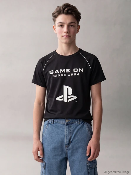 LCW Kids Antrasit Erkek Çocuk PlayStation Baskılı Tişört ürün görseli 1
