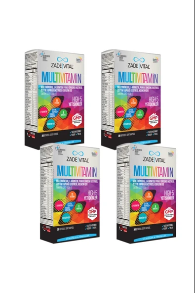 Zade Vital Multivitamin 30 Kapsül 4 Adet ürün görseli 1