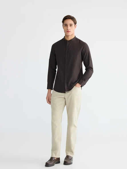 LCWAIKIKI Classic Bej Standart Kalıp Kadife Erkek Chino Pantolon ürün görseli 1