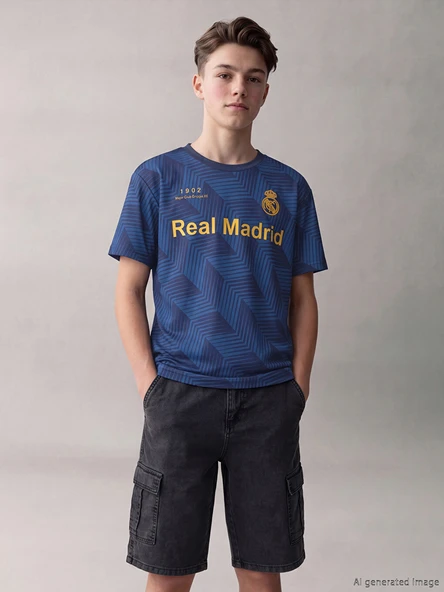 LCW Kids Lacivert Real Madrid Baskılı Erkek Çocuk Tişört ürün görseli 1