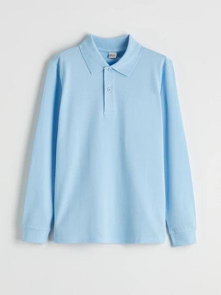 LCW Kids Mavi Polo Yaka Erkek Çocuk Pike Tişört ürün görseli 1