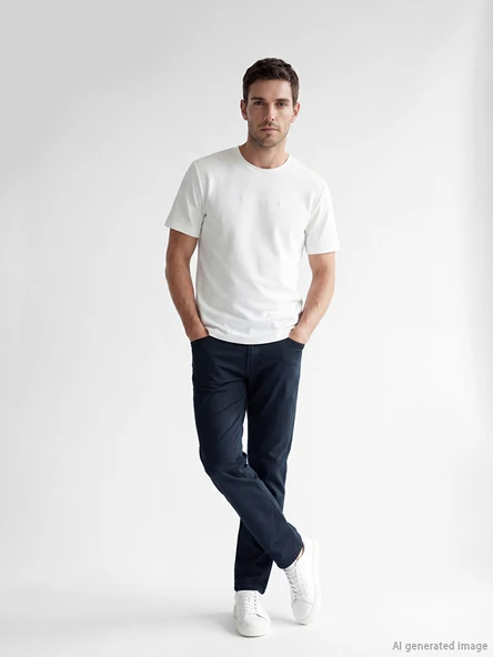 LCWAIKIKI Classic Lacivert Regular Fit Gabardin Erkek Chino Pantolon ürün görseli 1