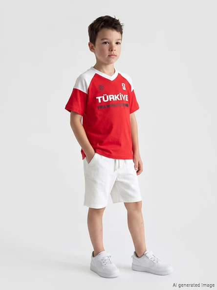 LCW baby Kırmızı FIFA 2026 Dünya Kupası Baskılı Erkek Çocuk Tişört ürün görseli 1