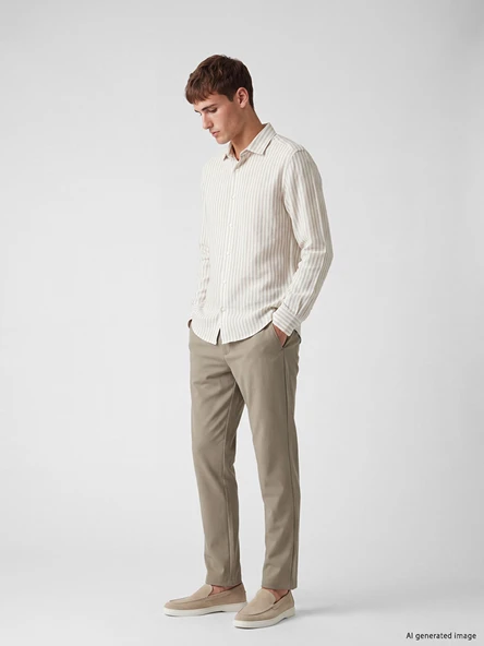 LCW Vision Bej Regular Fit Erkek Pantolon - Resim 2