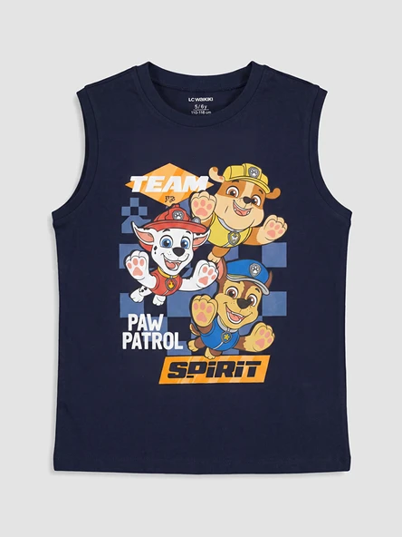 LCW Kids Lacivert Bisiklet Yaka Paw Patrol Baskılı Erkek Çocuk Atlet ürün görseli 1