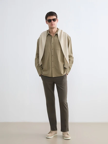 LCW Vision Haki Slim Fit Erkek Pantolon ürün görseli 1