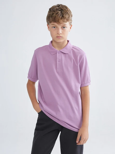 LCW Kids Mor Polo Yaka Erkek Çocuk Tişört ürün görseli 1