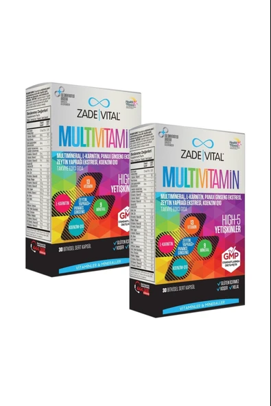 Zade Vital Multivitamin 30 Kapsül 2 Adet ürün görseli 1