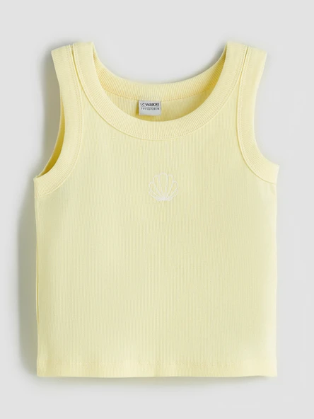 LCW Kids Sarı Bisiklet Yaka Kız Çocuk Crop Atlet ürün görseli 1