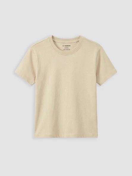 LCW Kids Bej Basic Erkek Çocuk Tişört - Resim 3