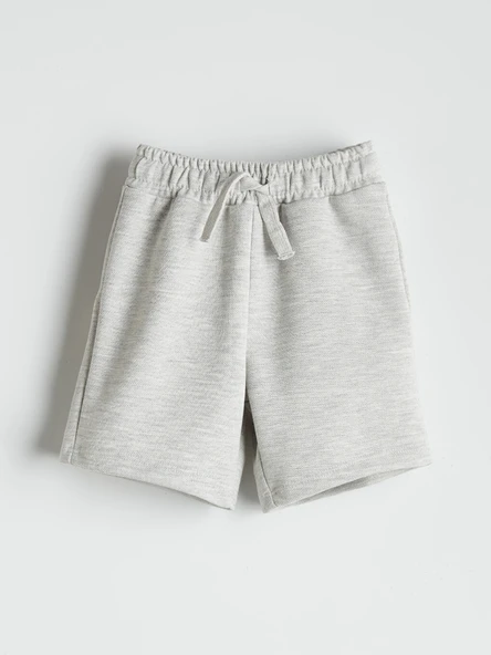 LCW Kids Gri Beli Lastikli Basic Erkek Çocuk Şort - Resim 3