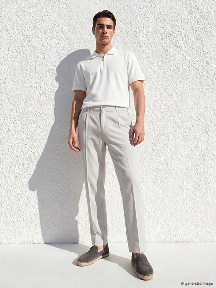 LCWAIKIKI Classic Gri Regular Fit Erkek Chino Pantolon ürün görseli 1